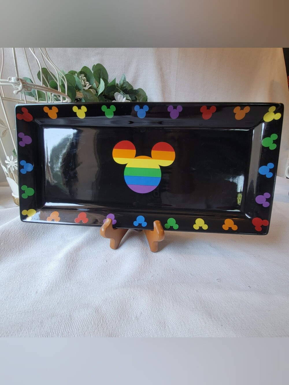 Disney Collection Mickey Mouse Tossed Heads Rectangle Serving Tray
